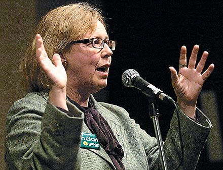 Elizabeth May at Chris Tindal Rally