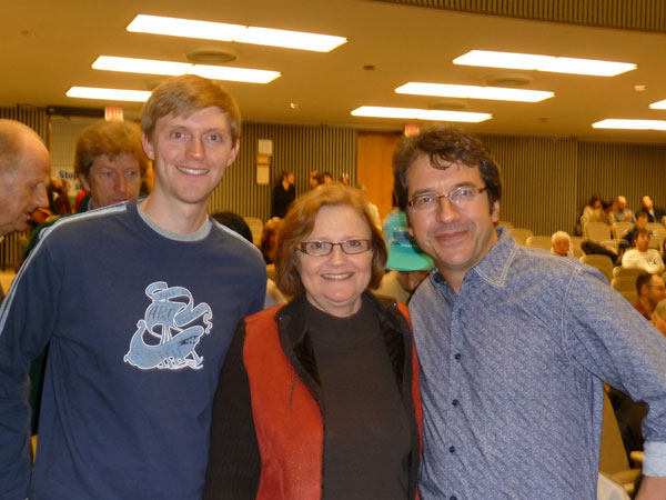 chris-mardi-tindal-george-m Chris and Mardi Tindal with George Monbiot in Toronto. To the left of the frame, John Ralston Saul and R.H. Thompson may have gotten a bit shoved out of the way.